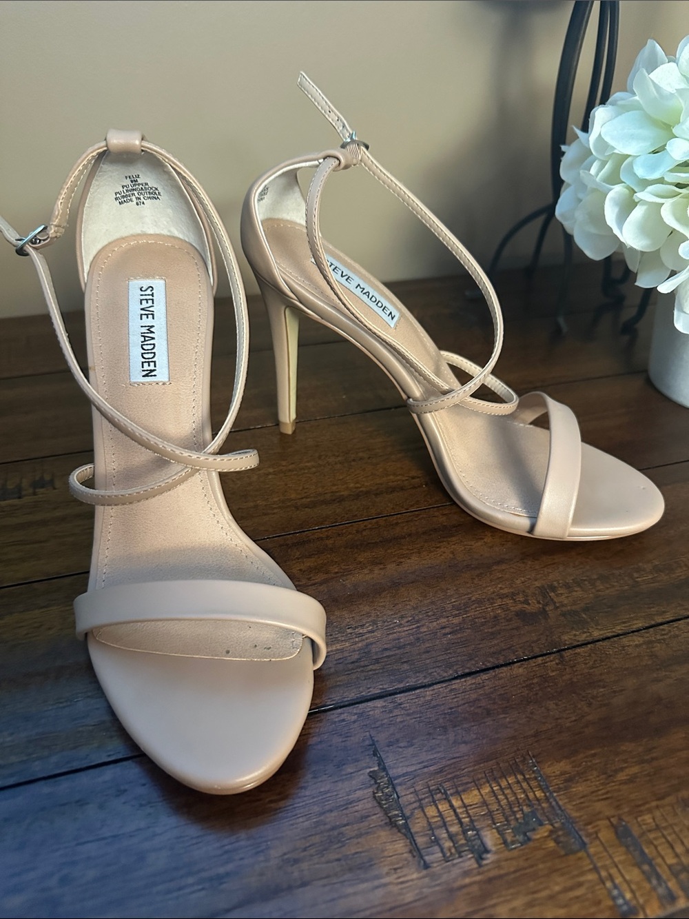 Steve Madden Blush Nude Strappy Stiletto Heels